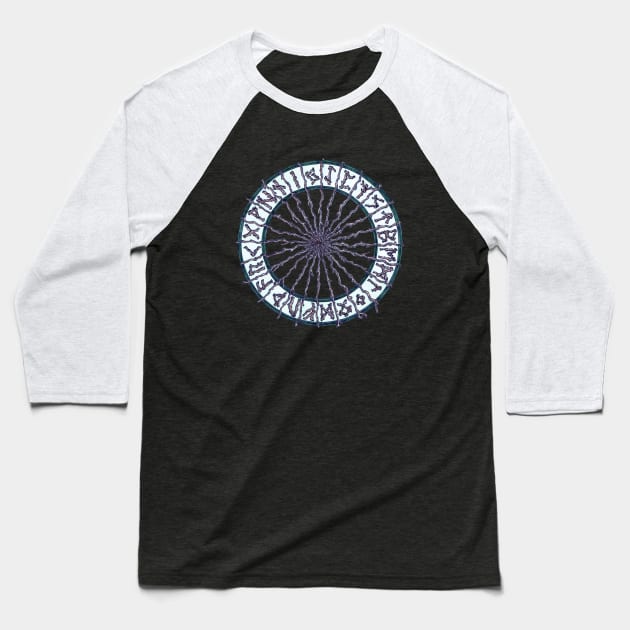 Elder Futhark Rune Wheel Baseball T-Shirt by NicoleWhelan